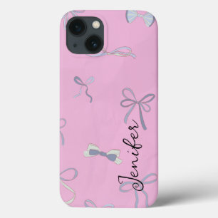 Personalise name in pink colour cute design  iPhone 13 case