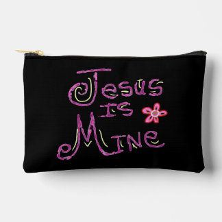 Personalise Name Jesus is Mine Christian Quote  Accessory Pouch