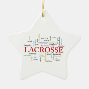 Personalise Name Lacrosse Coach Thanks Words Ceramic Ornament