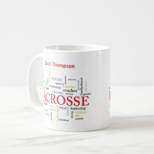 Personalise Name Lacrosse Coach Thanks Words Coffee Mug