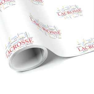 Personalise Name Lacrosse Coach Thanks Words Wrapping Paper