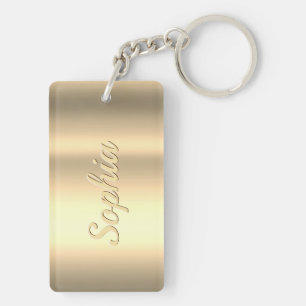 Personalise Name & Message, Gold Keychain