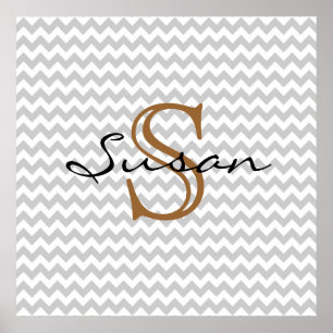 personalise name on chevron pattern poster