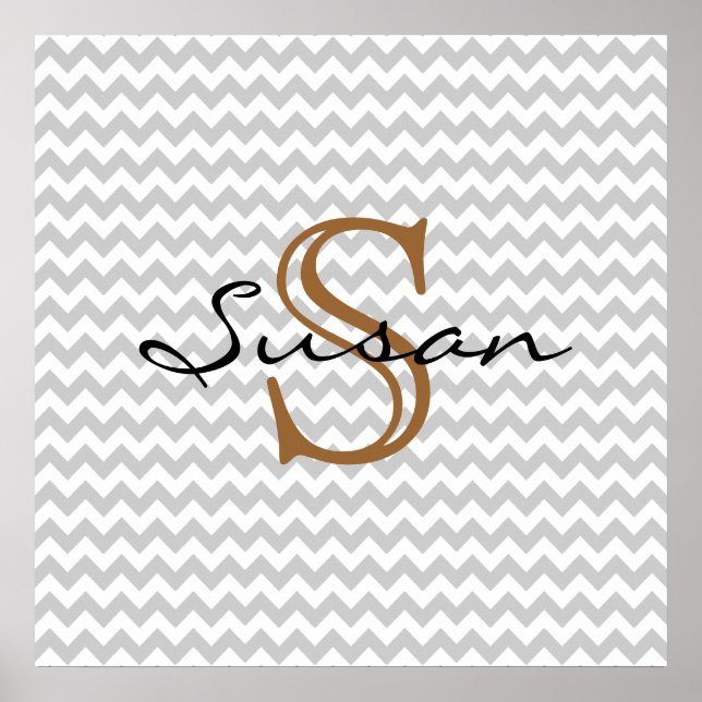 personalise name on chevron pattern poster (Front)