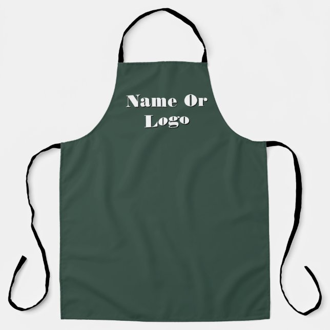 Personalise Name Or Logo Dk Green  Apron (Front)
