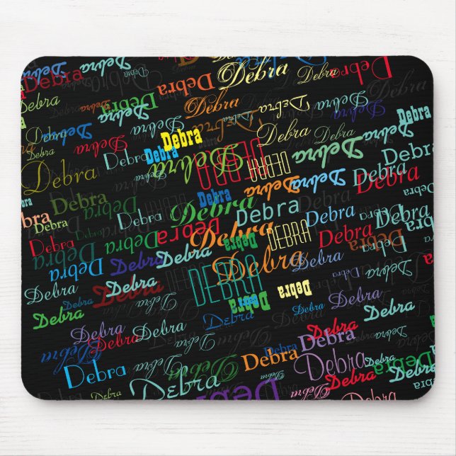 personalise name pattern colourful mouse pad (Front)