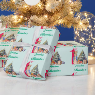 Personalise Name Peter the Rabbit First Christmas Wrapping Paper
