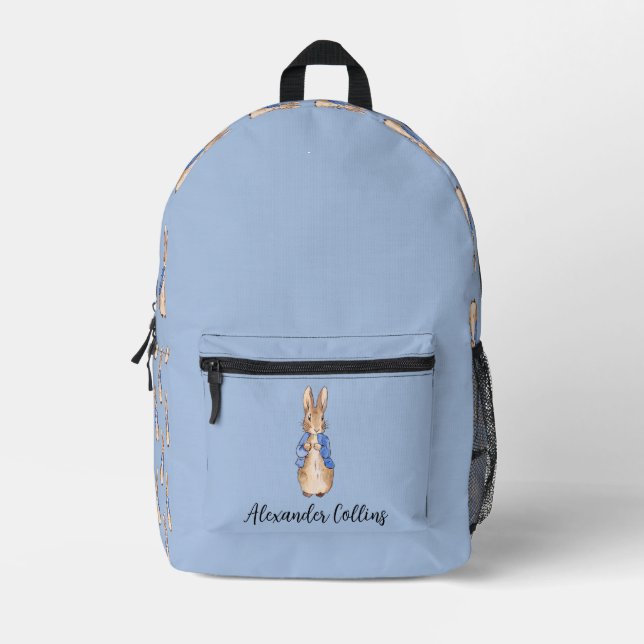 Personalise Name Peter the Rabbit  Printed Backpack (Front)