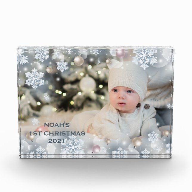 Personalise Name & Photo Baby's First Christmas 8  (Front)