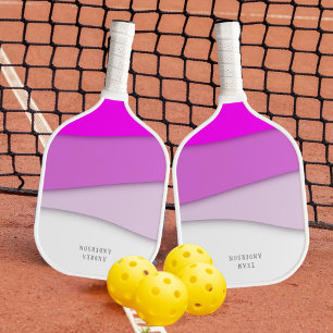 Personalise Name Pink Waves  Pickleball Paddle