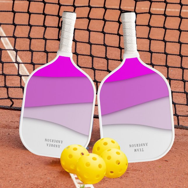 Personalise Name Pink Waves  Pickleball Paddle (Creator Uploaded)