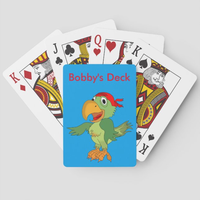 Personalise Name Pirate Bird Custom Kids Card Game (Back)