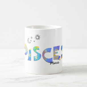 Personalise Name-PISCES Birthday Zodiac Mug