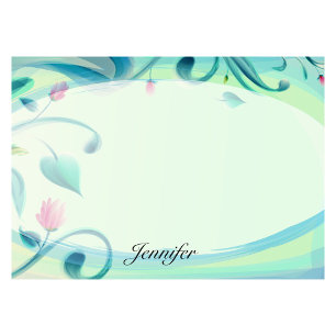 Personalise Name Pretty Green Floral Cute Post-it Notes