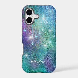 Personalise Name, Purple & Teal, Lights & Sparkle