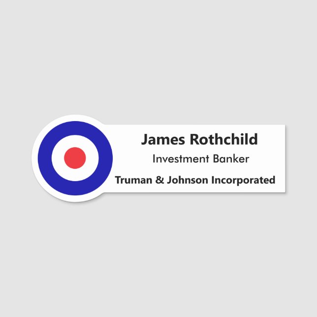 Personalise Name Tag Add YOUR Logo Magnet Back (Front)