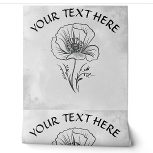 Personalise Name Text Simple Poppy Flower Wallpaper