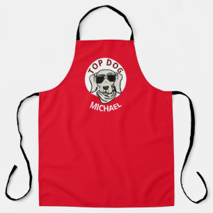 Personalise Name Top Dog Funny Chef Apron #dad
