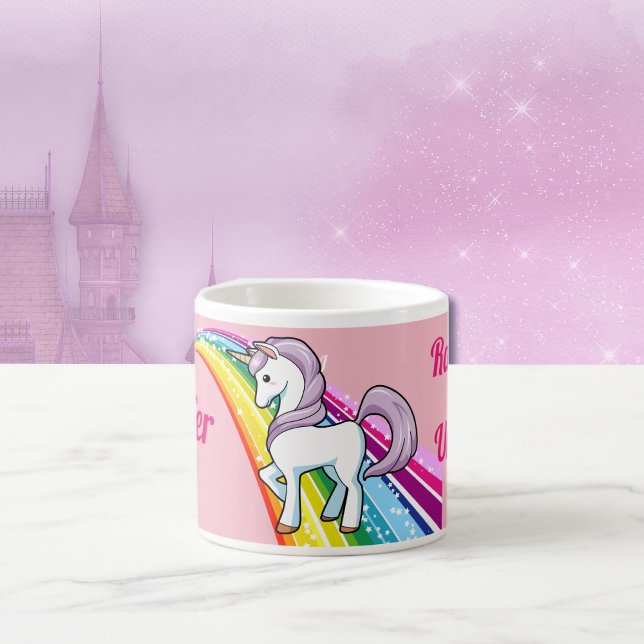 Personalise NAME Unicorn Rainbow Little Girl's Cup (Creator Uploaded)