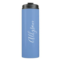 Personalise Name White Script Vertical, Blue