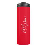 Personalise Name White Script Vertical, Red