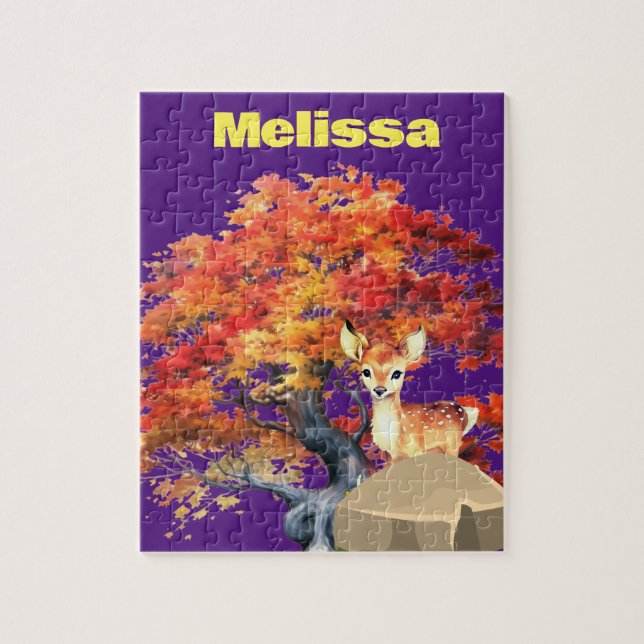 Personalise named Deer Jigsaw Puzzle (Vertical)