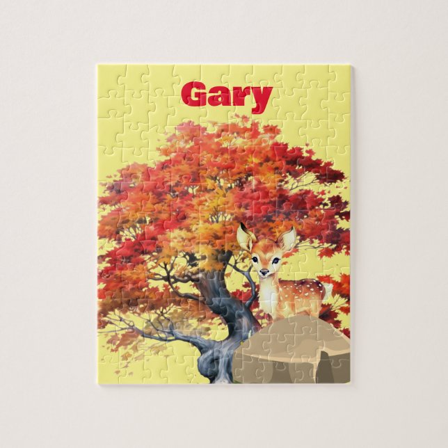 Personalise named Deer Jigsaw Puzzle (Vertical)