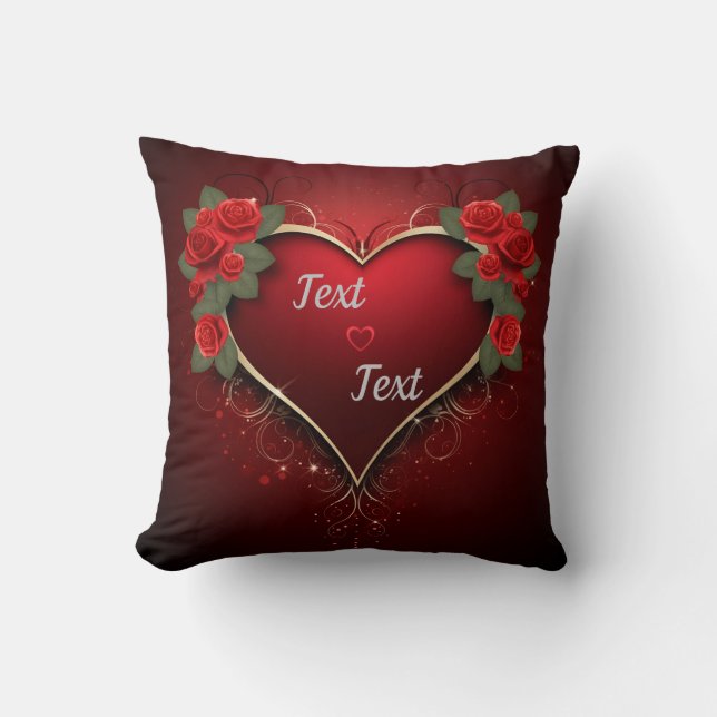 Personalise Name's Heart Romantic  Cushion (Front)