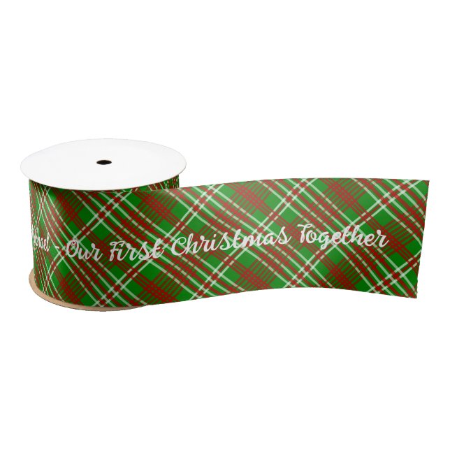 Personalise Names Our First Christmas Together Sat Satin Ribbon (Spool)