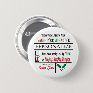 Personalise Naughty or Nice Button