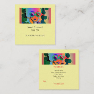 Personalise Need Glasses?  Square Business Card