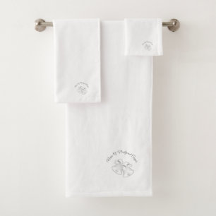 Personalise Newlyweds Wedding Bells  Bath Towel Set