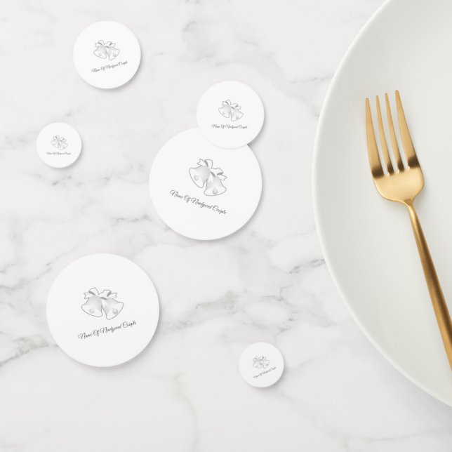 Personalise Newlyweds Wedding Bells White   Confetti (Group)