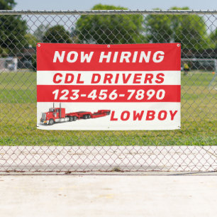 Personalise Now Hiring Lowboy CDL Drivers Banner