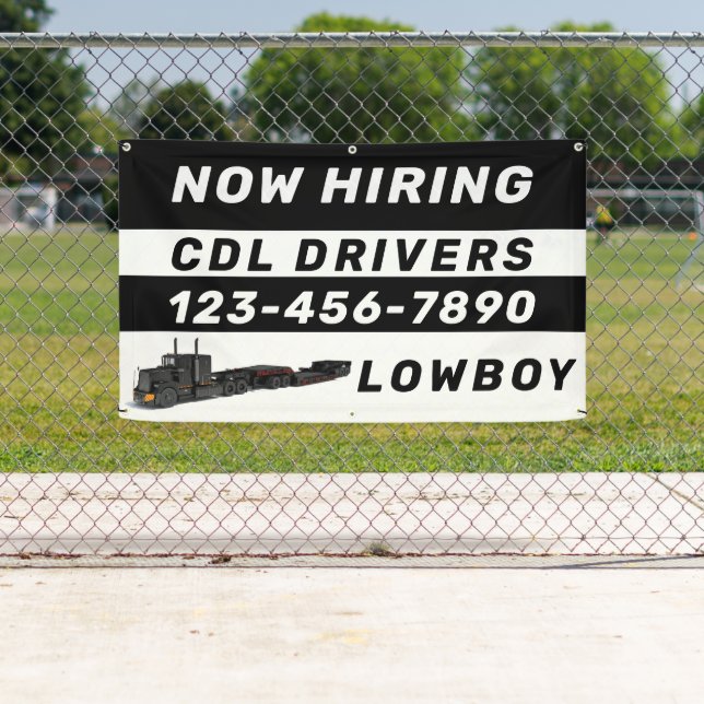 Personalise Now Hiring Lowboy CDL Drivers  Banner (Insitu)