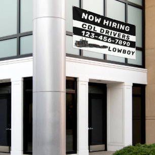 Personalise Now Hiring Lowboy CDL Drivers Large Banner