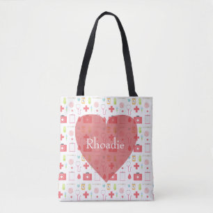 Personalise Nurse Heart Tote Bag
