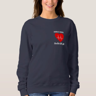 Personalise Nurses Rock Heart Love EKG RN Sweatshirt