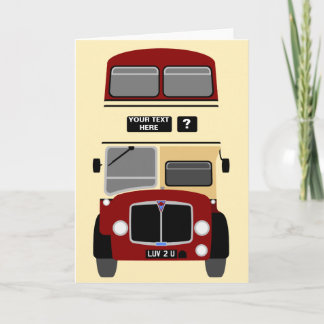 Personalise Old Colchester Essex Double Decker Bus Card