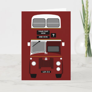 Personalise Old Edinburgh Double Decker Bus Card