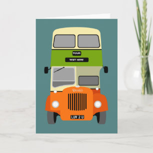 Personalise Old Glasgow Double Decker Bus Card