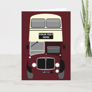 Personalise Old Lowestoft Double Decker Bus Card