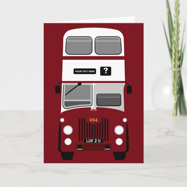 Personalise Old Oldham Double Decker Bus Card (Front)