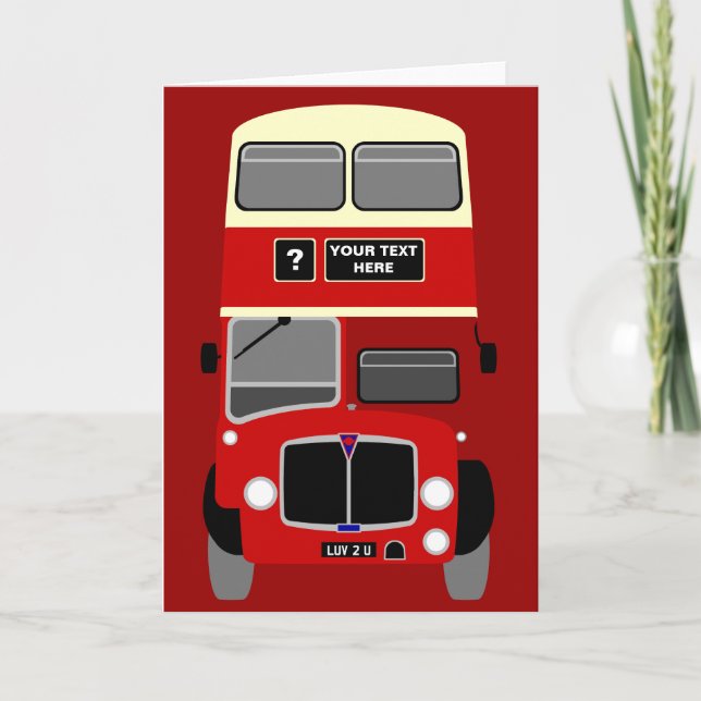 Personalise Old Southampton Double Decker Bus Card (Front)