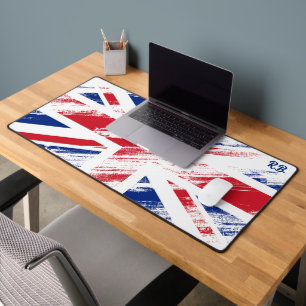 Personalise Old Vintage Grunge United Kingdom Flag Desk Mat
