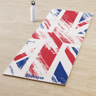 Personalise Old Vintage Grunge United Kingdom Flag Yoga Mat