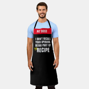 Personalise Opinion  Funny Chef Attitude Grill Apron