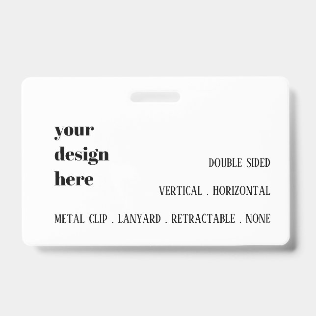 Personalise or Customise  ID Badge (Front)