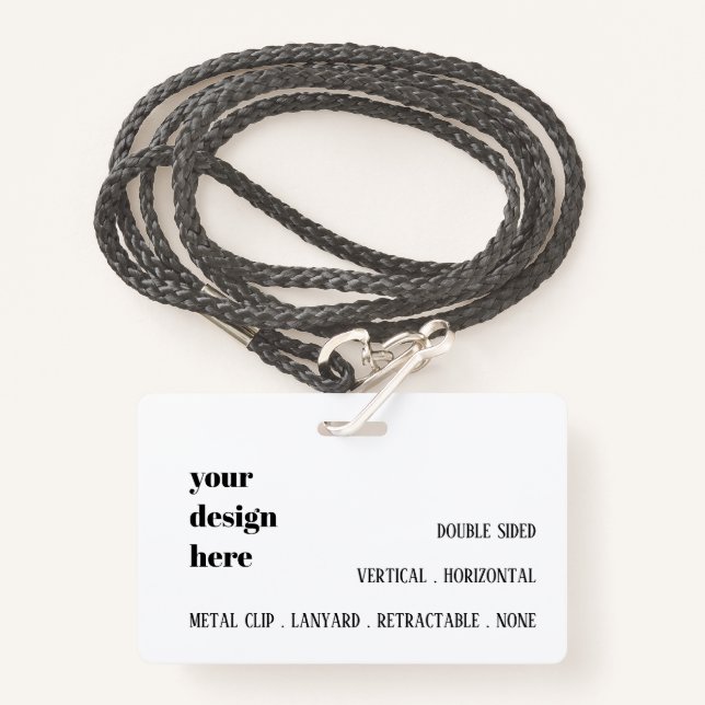 Personalise or Customise  ID Badge (Front with Lanyard)