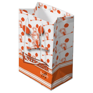 Personalise Orange Cheerleader - Medium Gift Bag